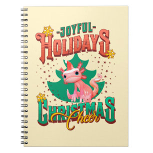 Funny Axolotl Joyful Holidays Weihnachtsjubeln Notizblock