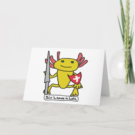 Funny Axolotl Knight Karte (Vorderseite)
