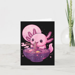 Funny Axolotl Noodle Anime Kawaii Axolotl Eating R Karte