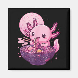 Funny Axolotl Noodle Anime Kawaii Axolotl Eating R Magnet