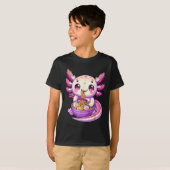 Funny Axolotl Noodle Anime Kawaii Axolotl Eating R T-Shirt (Vorne ganz)
