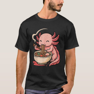 Funny Axolotl Noodle Anime Kawaii Tierverpflegung  T-Shirt