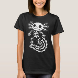 Funny Axolotl Skeleton Halloween Spooky Skull T-Shirt
