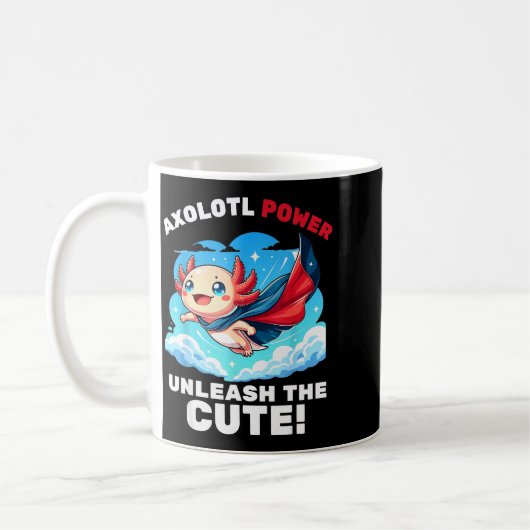 Funny Axolotl Superhero Kids Boys Girls Kaffeetasse (Links)