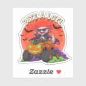 Funny Axolotl Vampire Halloween Monster Truck Aufkleber (Blatt)
