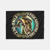 Funny B Fishing Men Dad Grandpa Fishing Lovers Ent Fleecedecke (Vorderseite (Horizontal))