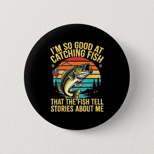 Funny B Fishing Quote Angler Snnerbait Lure Humor Button (Vorderseite)