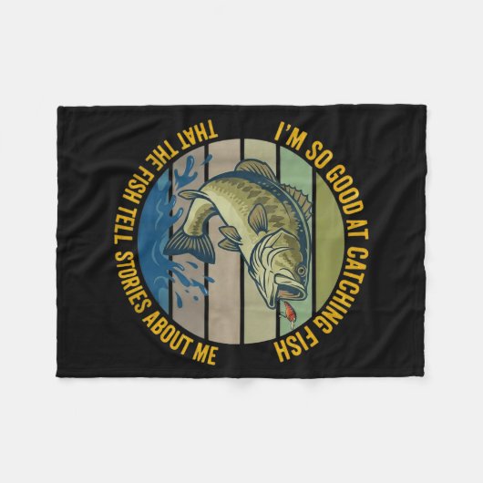 Funny B Fishing Quote Angler Snnerbait Lure Humor Fleecedecke (Vorderseite (Horizontal))