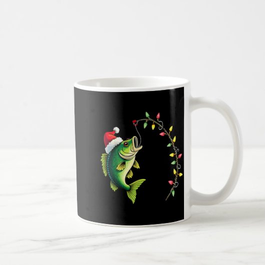 Funny B Fishing Santa Hat Christmas Pajama Fisherm Kaffeetasse (Rechts)