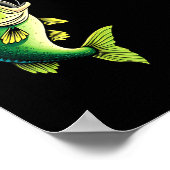 Funny B Fishing Santa Hat Christmas Pajama Fisherm Poster (Ecke)