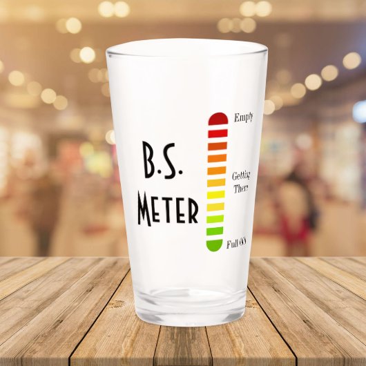 Funny B.S Meter Pint Glass - Gag Geschenk für ihn, Glas