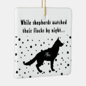 Funny B&W | Deutscher Schäferhund | ZollWeihnachts Keramikornament (Rechts)