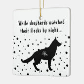 Funny B&W | Deutscher Schäferhund | ZollWeihnachts Keramikornament (Links)