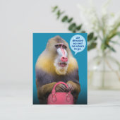Funny Baboon alle bedrängt - nein, wohin geht Postkarte (Stehend Vorderseite)