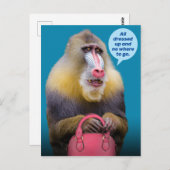 Funny Baboon alle bedrängt - nein, wohin geht Postkarte (Vorne/Hinten)