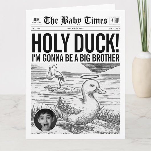 Funny Baby Ankündigung Heilige Duck Zeitung (Vorderseite)