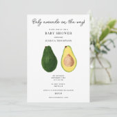Funny Baby Avocado auf der Way Baby Dusche Einladung (Stehend Vorderseite)