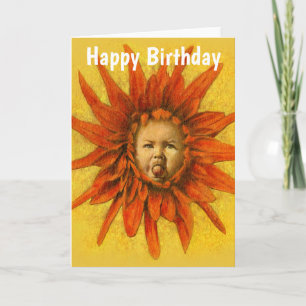 Funny Baby Blumen Birthday Card Karte