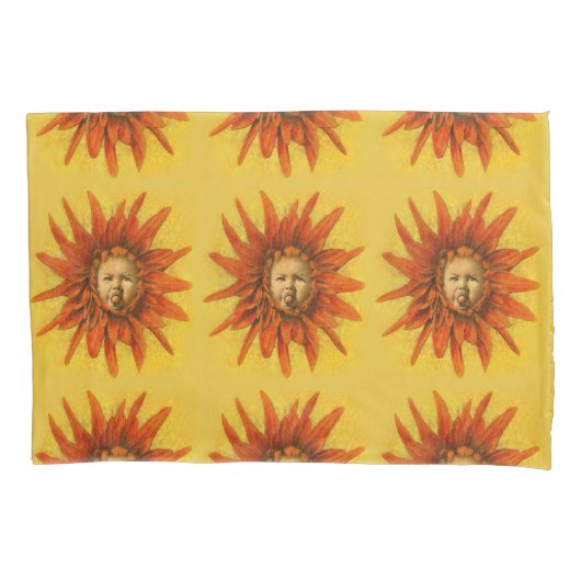 Funny Baby Blumen Pillowcase Kissenbezug (Vorderseite)