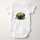 Funny Baby Bodysuit mit Mops Dog - müde Baby Strampler (Rückseite)