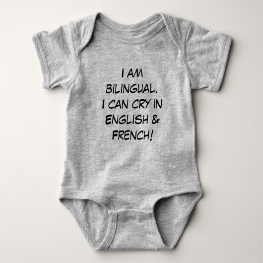 Funny Baby Bodysuit, zweisprachiges, Niedliches Ba Baby Strampler (Vorderseite)