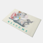 Funny Baby Cat Doormat Fußmatte (Schrägansicht)