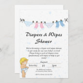 Funny Baby Diaper und Wipes Dusche Einladung (Vorne/Hinten)