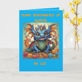 Funny Baby Dragon Birthday Greeting Karte (Gelbe Blume)