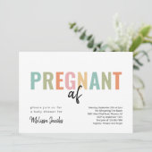 Funny Baby Dusche Schwangere AF Einladung (Stehend Vorderseite)