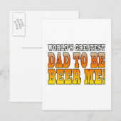 Funny Baby Duschen Weltbester Vater zu sein Einladungspostkarte (Vorne/Hinten)