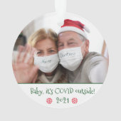 Funny Baby Es ist Covid Outside Foto Snowflake Ornament (Rückseite)