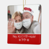 Funny Baby Es ist Covid Outside Foto Snowflake Red Keramikornament (Links)