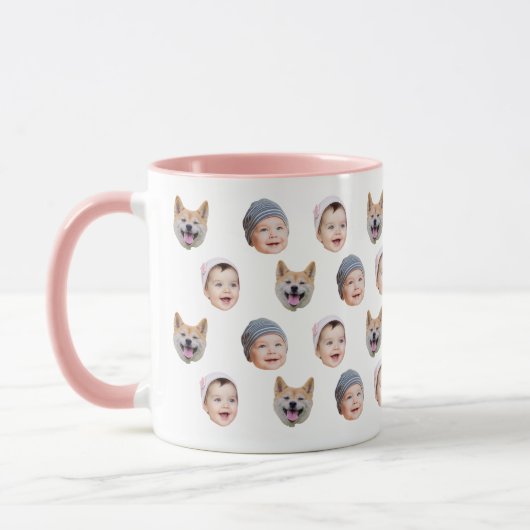 Funny Baby Face Mug, Upload 3 Photos Tasse (Links)