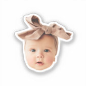 Funny Baby Face Schneidet kundenspezifisches Foto Aufkleber (Vorderseite)