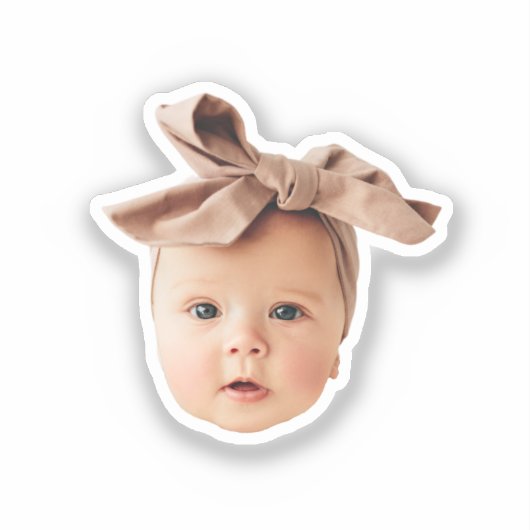 Funny Baby Face Schneidet kundenspezifisches Foto Aufkleber (Vorderseite)