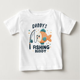 Funny Baby Fish | Daddy's Fishing Buddy Niedlich Baby T-shirt