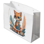 Funny Baby Fuchs Kopfhörer Große Geschenktüte (Rückseite Schrägansicht)
