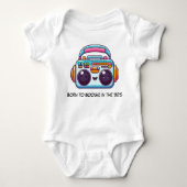 Funny Baby Geboren zu Boogie im Bodysuit der 90er Baby Strampler (Vorderseite)