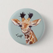Funny Baby Giraffe Personalisiert Button (Vorderseite)