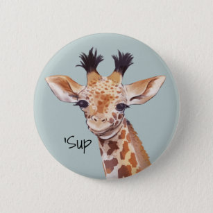 Funny Baby Giraffe Personalisiert Button