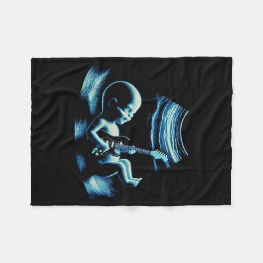 Funny Baby Guitar Player Rock Music Pregnancy Anno Fleecedecke (Vorderseite (Horizontal))