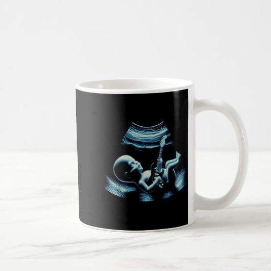 Funny Baby Guitar Player Rock Music Pregnancy Anno Kaffeetasse (Rechts)