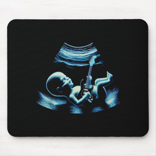 Funny Baby Guitar Player Rock Music Pregnancy Anno Mousepad (Vorne)