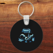 Funny Baby Guitar Player Rock Music Pregnancy Anno Schlüsselanhänger (Vorderseite)