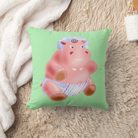 Funny Baby Hippo Throw Kissen (Decke)