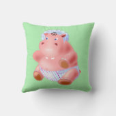 Funny Baby Hippo Throw Kissen (Rückseite)