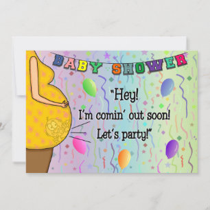 Funny Baby Ich komme aus Party Cartoon einladen Einladung