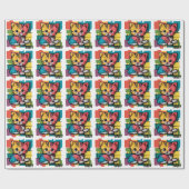 Funny Baby Kitty Cat Baby Geschenkwrap Geschenkpapier (Flach)