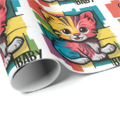 Funny Baby Kitty Cat Baby Geschenkwrap Geschenkpapier (Rolleneckpunkt)
