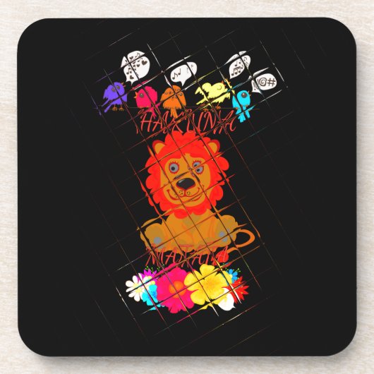 Funny Baby Lion King: Hakuna Matata Art Design Getränkeuntersetzer (Vorderseite)